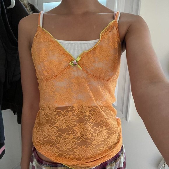 Orange Lace Cami - Picture 2 of 3